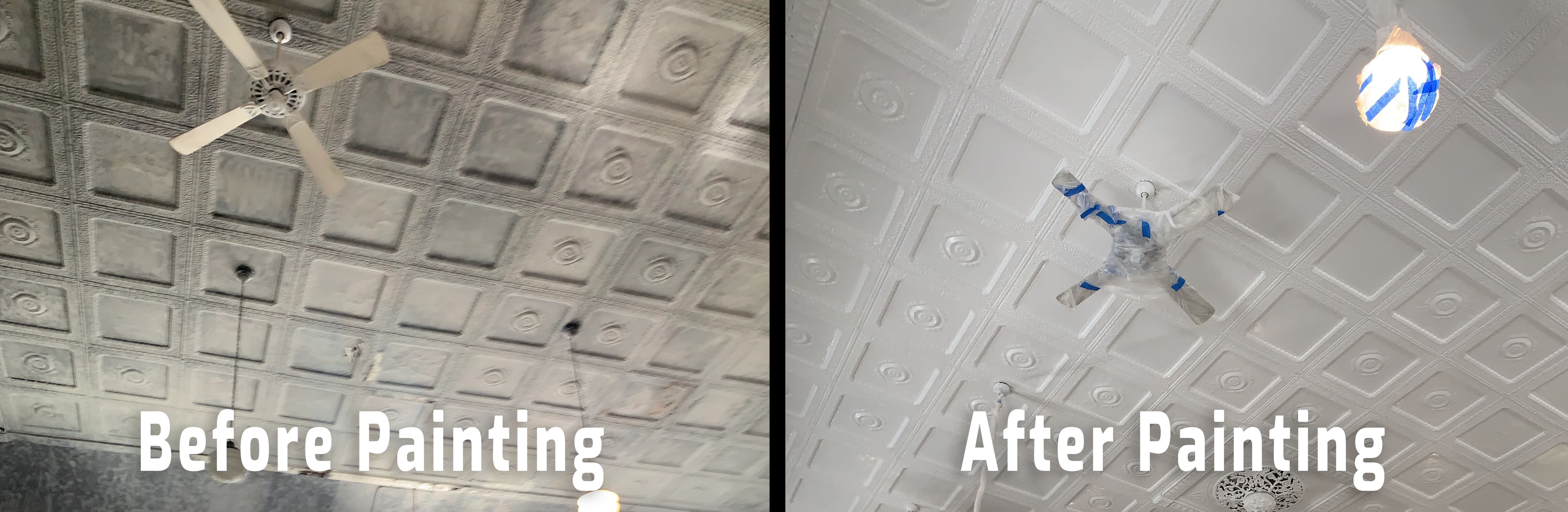 Before and After Tin Ceiling